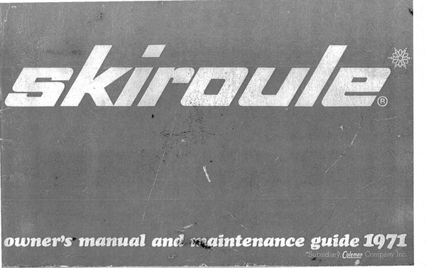 Product picture 1971 Skiroule owners manual and maintenance guide