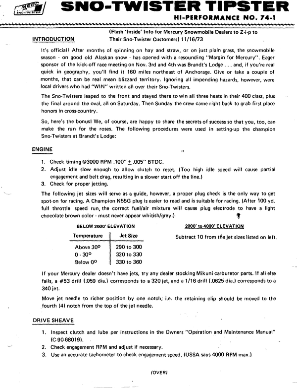 Product picture Mercury snow twister tipsters service updates
