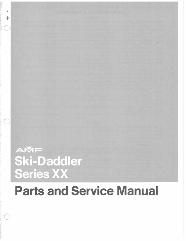 Product picture AMF ski daddler snowmobile service manual series XX