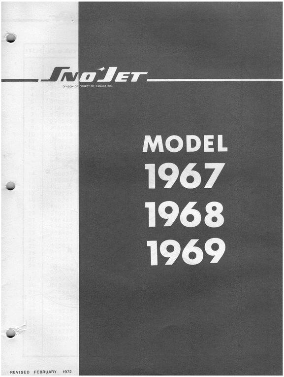 Product picture sno jet snowmobile parts manual catalog 1967 1968  1969